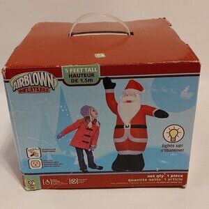 GEMMY AIRBLOWN INFLATABLE SANTA 5 FT TALL Brand new in Box OUT DOOR LAWN…